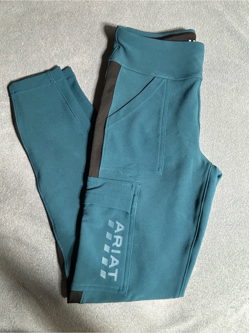 Ariat Teal Athletic Riding Leggings with Black Panels
